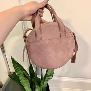 Madwell Suede Circle Crossbody Bag Ash Rose